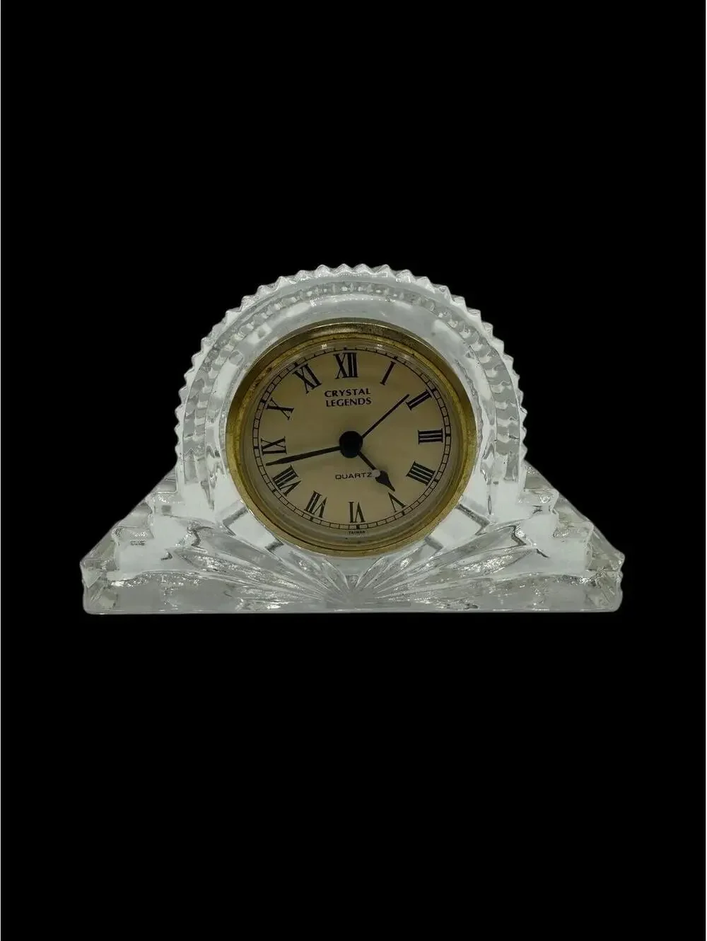 Vintage Godinger Leaded Crystal Legends Clock, Table Bedside Clock, Battery